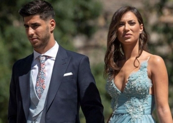 Sandra Garal saat bersama gelandang serang klub sepak bola Real Madrid, Marco Asensio / ISTIMEWA