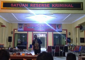 Kapolres Serang Kota, AKBP Edhi Cahyono, saat menyampaikan sambutan dalam acara Ngariung Bareng, Sabtu (9/11).