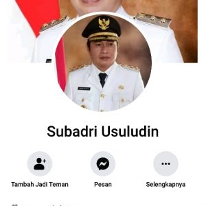 Akun palsu yang mengatasnamakan Wakil Walikota Serang, Subadri Ushuludin. Ditangkap layar pada Rabu (13/11).