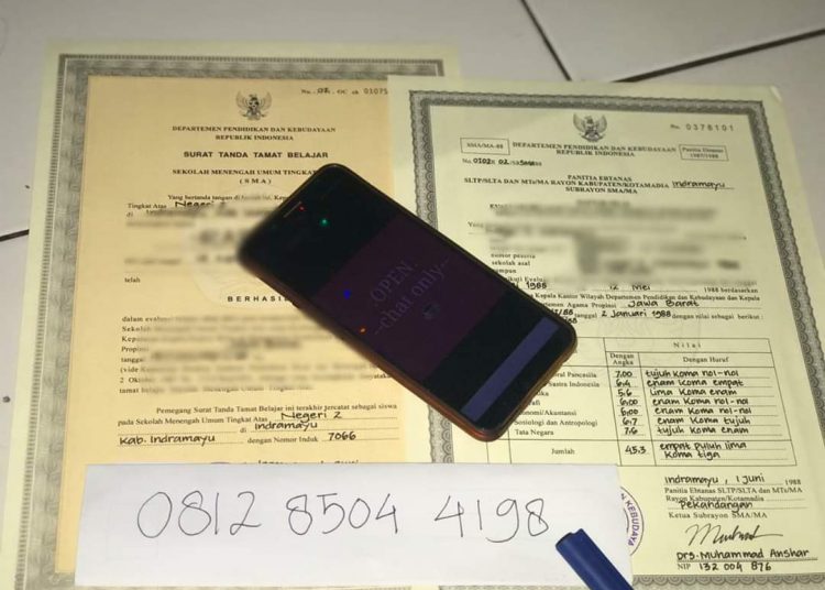 Contoh ijazah yang diduplikasikan