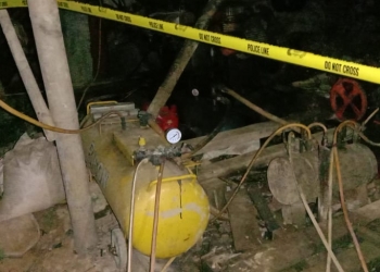 Tampak lokasi pengolahan lumpur emas ilegal dari hasil PETI di Kecamatan Cibeber ternyata masih marak berlangsung kendati sempat diberi garis polisi oleh pihak Polda Banten beberapa waktu lalu. Poto belum lama ini.