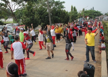 Relawan RAM saat ajak masyarakat gerem senam sehat, Minggu (16/8/2020) / ISTIMEWA