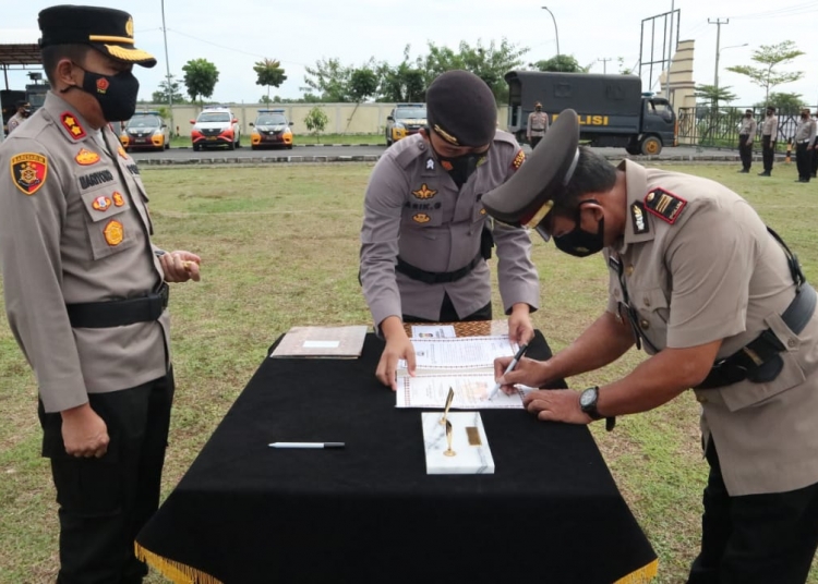 Pimpin Sertijab, Kapolres Serang Ingatkan Ops Yustisi Prokes dan Pilkades Serentak
