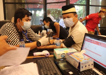 Suasana kegiatan donor dah yang dilakukan DPC Gerindra Kota Tangerang, dalam rangka memperingati HUT Partai Gerindra ke 13 / ISTIMEWA