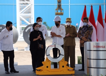 Kunjungi Banten, Jokowi Resmikan Pabrik Pengerolan Baja PT KS