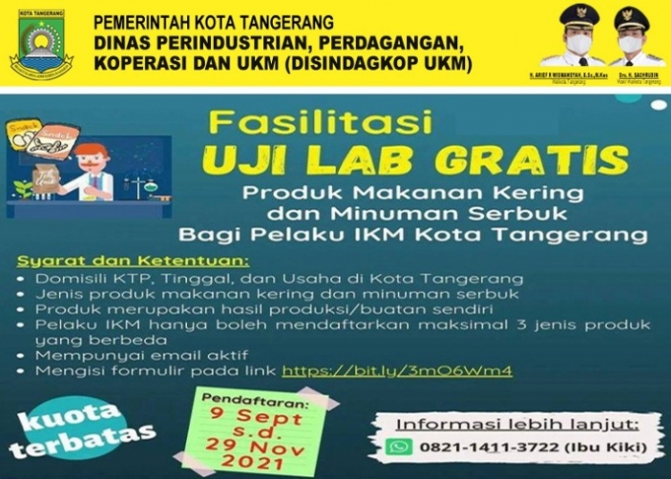Fasilitasi Uji Lab Gratis Bagi Pelaku IKM
