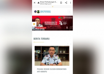 Hasil Screenshot website milik Dishub Cilegon. Foto eks Kadishub Cilegon Uteng Dedi Apendi masih dipajang di website resmi milik Dishub Cilegon.