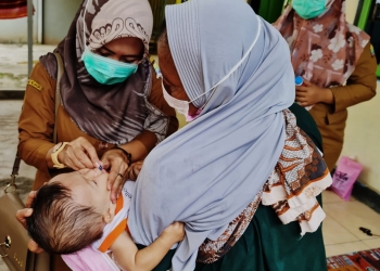 Kegiatan Posyandu di Kelurahan Pengampelan, Kecamatan Walantaka, Kota Serang.