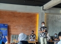 Kepala Kantor Wilayah DJP Banten, Dionysius Lucas Hendrawan, saat memaparkan pencapaian dalam kegiatan media gathering bertajuk 'satukan langkah bersama media DJP Bisa' di Overtaste Coffee and Eatery, Sumur Pecung, Kota Serang, Kamis (16/12).