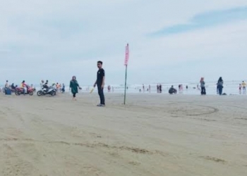 Suasana Pantai Bagedur di Kecamatan Malingping, Kabupaten Lebak.