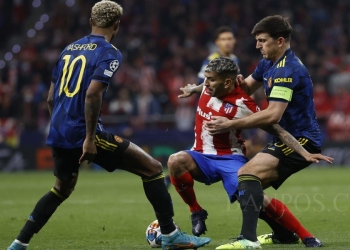 Laga leg pertama Babak 16 Besar Liga Champions 2021/2022 antara Atletico Madrid melawan Manchester United.