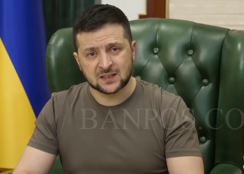 Presiden Ukraina Volodymyr Zelensky di Kiev, Ukraina, Senin, 21 Maret 2022. (Foto tangkapan video Kepresidenan Ukraina via AP)