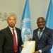 Dubes Muhammad Prakosa bersama Presiden International Fund for Agricultural Development, Gilbert Fossoun Houngbo di Markas besar IFAD, Roma, Italia. (Foto KBRI Roma)