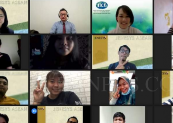 Inilah para peserta program Japan-East Asia Network of Exchange for Students and Youths (Jaringan Pertukaran Pelajar dan Pemuda Jepang-Asia Timur/Jenesys) 2022 secara daring. (Foto Jenesys Group E & F March 9-15)