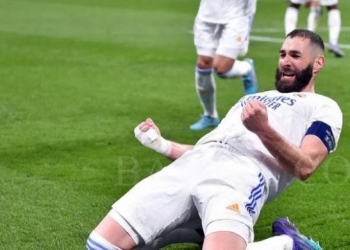 Aksi Karim Benzema di ajang Liga Champions