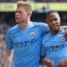 Dua pemain Man City, Rahem Sterling (kanan) dan Kevin de Bruyne. (Foto : skysport)