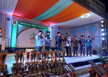 Walikota Cilegon Helldy Agustian, saat hadir pada pada acara penutupan MTQ ke- XXI Tingkat Kota Cilegon di Kecamatan Cibeber, Senin (18/7/2022) ISTIMEWA