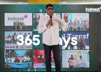 President Director & CEO Indosat Ooredoo Hutchison Vikram Sinha saat Press Conference yang digelar di Jakarta, Rabu (4/1).