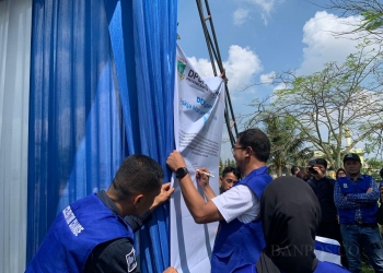 Penandatanganan dalam Deklarasi pembentukan Pokja Masyarakat Sipil Peduli Air bersama Koalisi Masyarakat Sipil Banten (KMSB) dalam kegiatan Hari Air Sedunia oleh DPUPR Provinsi Banten, Selasa (21/3/2023).