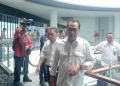 Menteri Perhubungan (Menhub), Budi Karya Sumardi, usai rapat koordinasi persiapan angkutan Lebaran 2023 di Pelabuhan Merak, Sabtu (11/3).