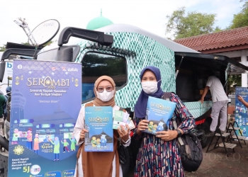 Penukaran Uang dalam kegiatan SERAMBI, Senin (27/3) di Alun-alun Barat Kota Serang.