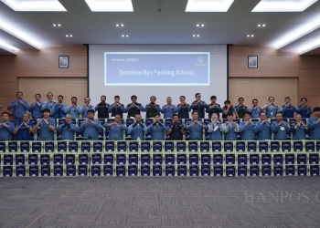 Krakatau Posco Bagikan Ribuan Boks Paket Sembako untuk Masyarakat Cilegon