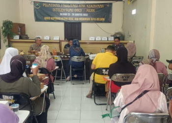 Dinkop-UKM Kota Cilegon menggelar acara Pelatihan Fasilitasi HKI bekerjasama dengan Kemenkumham Wilayah Banten di Klinik UMKM Kota Cilegon, Kamis (24/8).