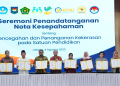 Penandatanganan Nota Kesepahaman 5 Kementerian dan 3 Lembaga tentang Pencegahan dan Penanganan Kekerasan di Lingkungan Satuan Pendidikan (4/8/2023).