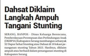 Dahsat Diklaim Langkah Ampuh Tangani Stunting