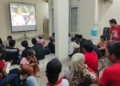 DPD PSI Cilegon adakan nobar Timnas Indonesia vs Australia dengan kaum milenial saat di Kantor Sekretariat, Selasa (10/9/2024). LUKMAN HAPIDIN/BANTEN POS
