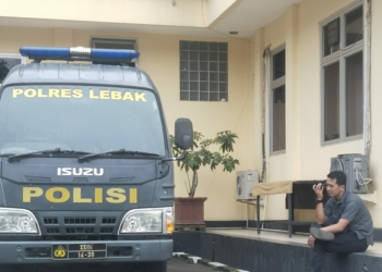 Suasana halaman Kantor Polres Lebak