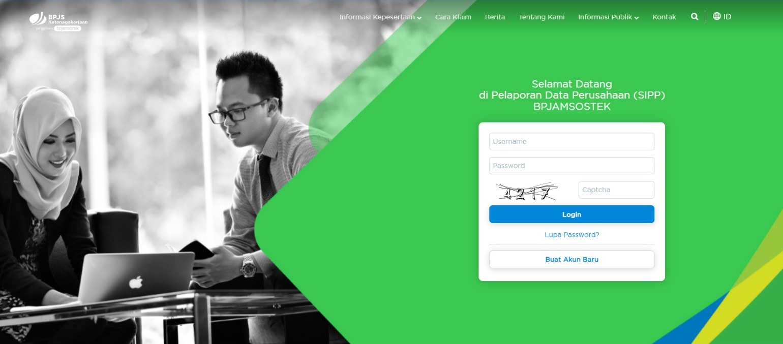 Screenshot sistem SIPP BPJS Ketenagakerjaan untuk cek data BSU