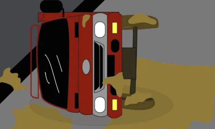 Ilustrasi Truk Terguling